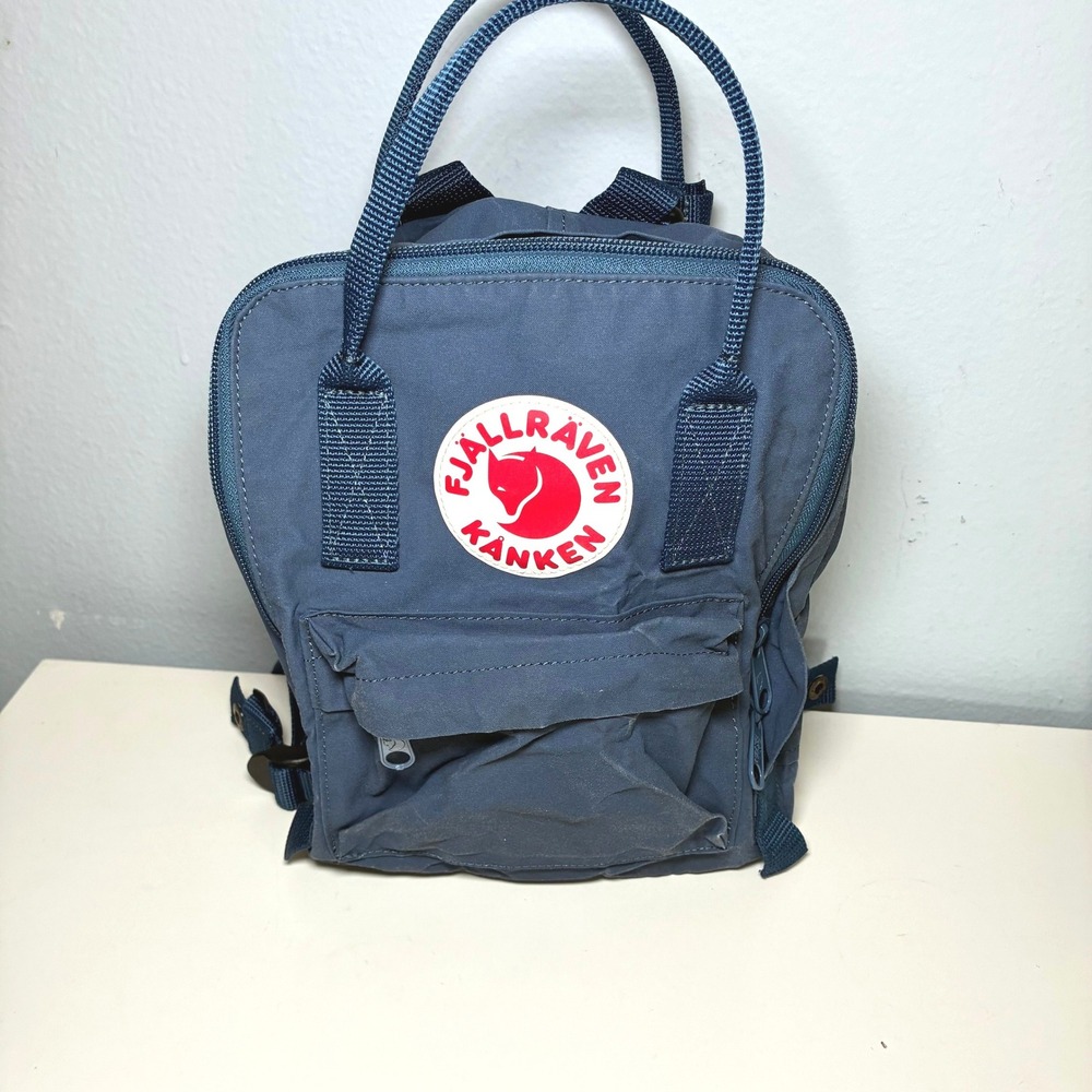 Fjallraven Kanken Mini Backpack Blue Vinylon F Classic Bag Preppy Minimalist
